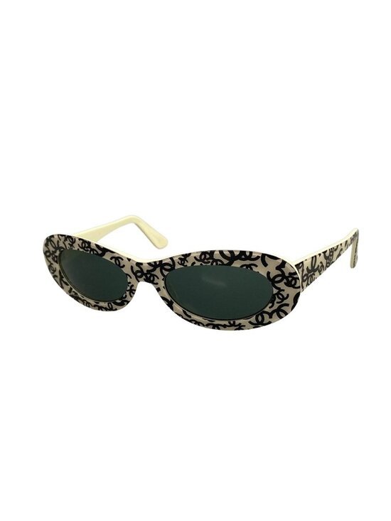Chanel Sunglasses Dark Gray Ivory Black Vintage CC Logo Eyewear main image 4